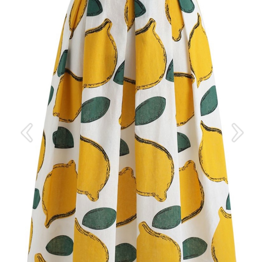Chicwish Lemon Print White Skirt - Picture 2 of 4